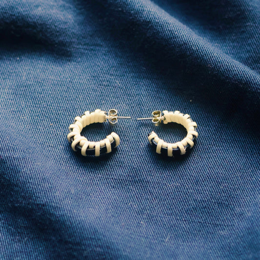 Small Woven Hoop Earrings